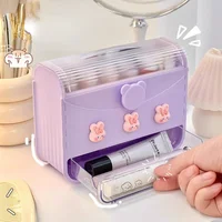 Makeup Lipstick Stand Case Desktop Cosmetic Organizer Storage Box Lipstick Dust-proof Display Stand Holder Cute Dressing Table 2