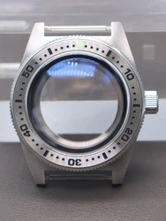 Vintage - Inspired Diving Watch Case with Bubble Sapphire Crystal Glass for 28.5mm Dial (Steel bezel 1)