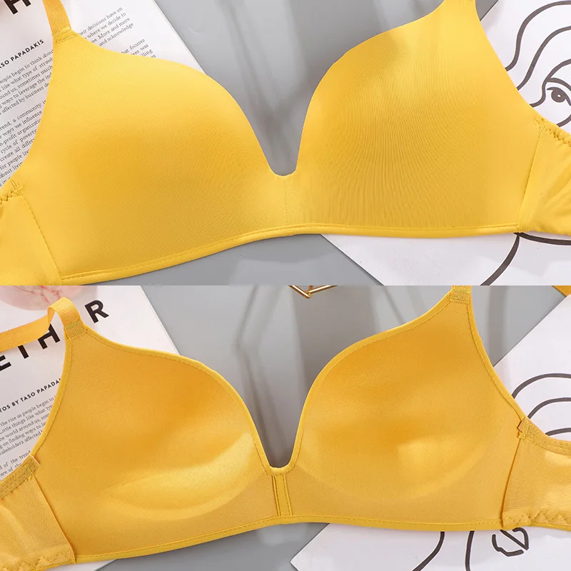 Women Seamless Bra Sexy No Wire Push Up Underwear Girls Students Breathable Thin 12 Colors Bras 5