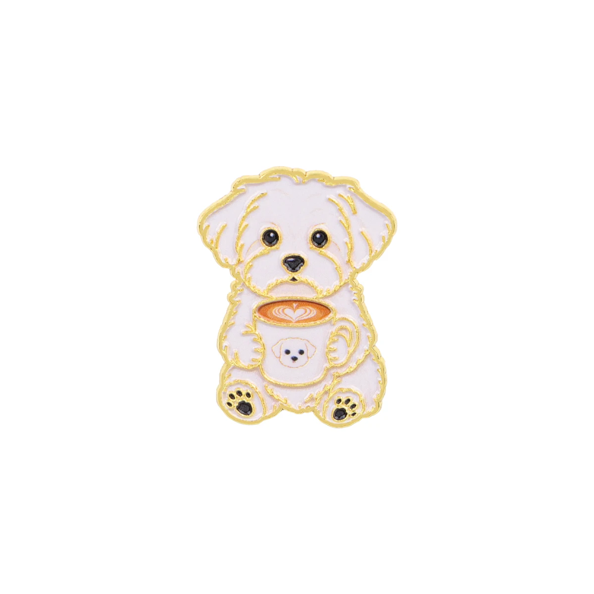 Charming Cartoon Animal Enamel Pin Brooch - Adorable Puppy Otter Design for Backpacks and Clothing Accessories