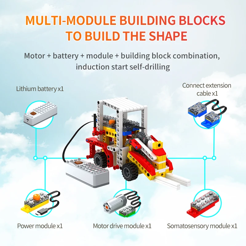 Hot Assembled Super Sport Car Small Bricks Compatible Building Block Toys Smart Technology Electronic Module Bricks Toy DIY Toys