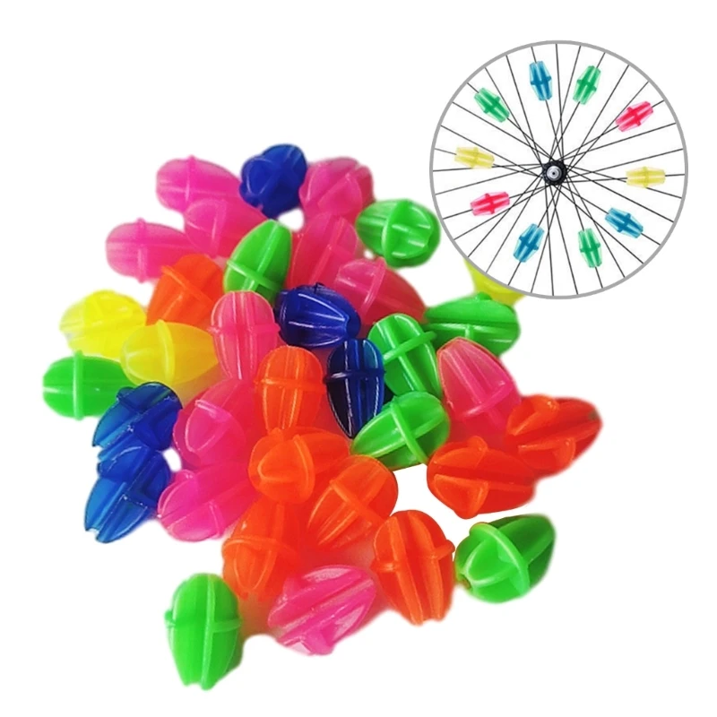 Spokes Decors Bikes Spokes Beads Multicolored Bikes Clip Beads for Kids