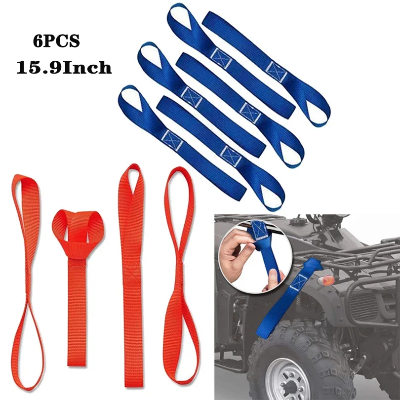 Durable Soft Loop Tie Down Straps for Secure Cargo Fastening - Set of 6, 15.9-inch