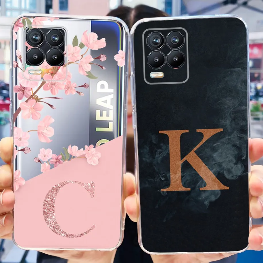 Для Realme 8 Pro Чехол RMX3081 задняя обложка модные буквы Прозрачная Обложка мягкий чехол для Realme 8 8i RMX3241 RMX3085 Realme8 5G бампер
