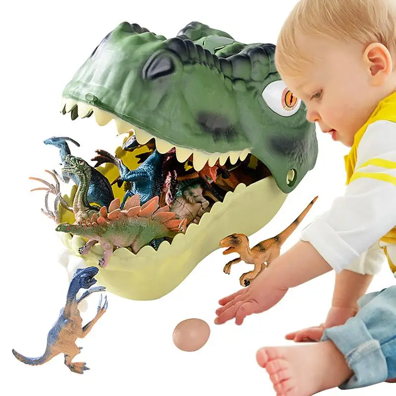 

Dinosaur Head Storage Box Toy For Easter Dinosaur Figure Playset Educational toyStorage Dinosaurs Figures Accessory Ornament