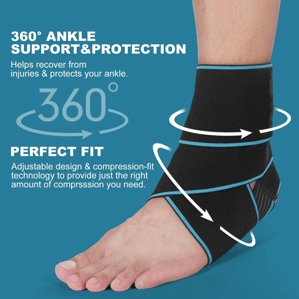 1 PCS Breathable Ankle Brace Wrap Adjustable Ankle Stabilizer for Heel Pain Injury Recovery Protector Sleeve Support Strap