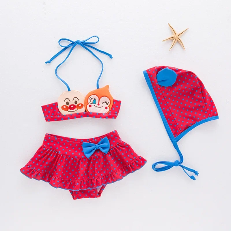 2-6Y Children\'s Swimsuit Girls\' Split Bikini Hot Spring Swimsuit Suspender Swimsuit 3-piece Set
