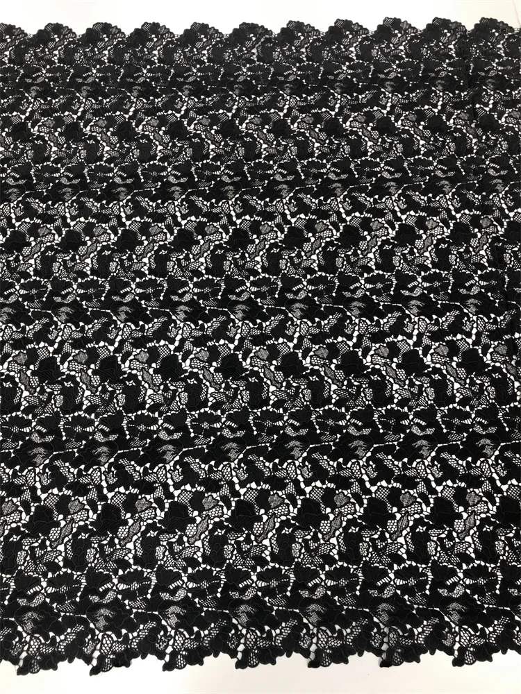 Spitzenstoff, hochwertige 2025, wasserlösliche Spitze, bestickt, modisch, weicher Spitzenstoff in Weiß/Schwarz, 5 Yards – Detail 10