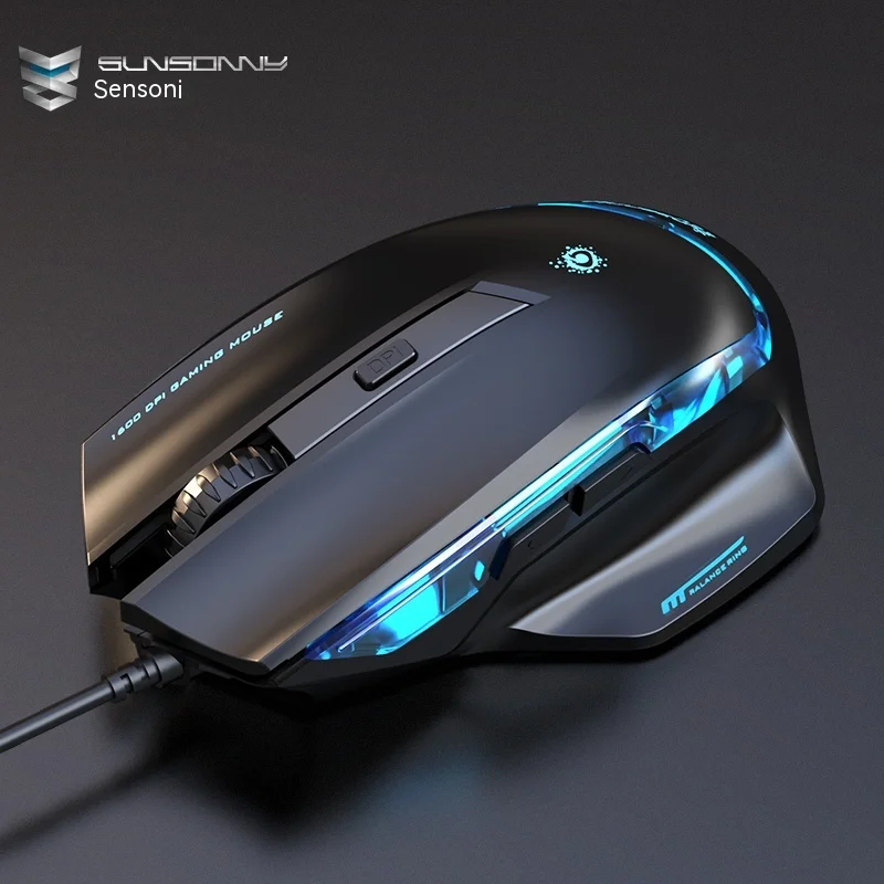

Sunsonny 2023 новая эргономичная Проводная игровая мышь Usb с киберспортом 1600dpi программируемая офисная мышь для настольного компьютера ноутбука офисных игр в подарок