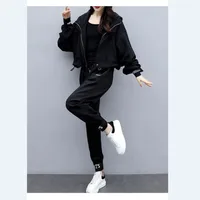 Women's Tracksuit Korean Elegant Hoodie Zipper Jacket Coat Sport Pants Two Piece Suit 2026 Spring Autumn New in Matching Set - Image 6