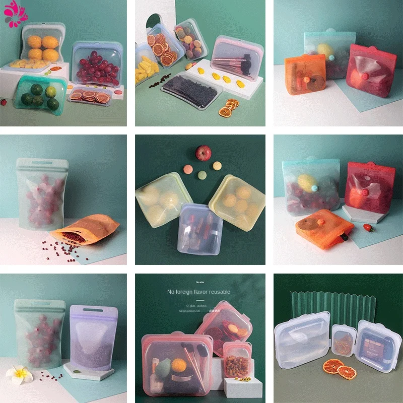 

Home Kitchen Reusable Silicone Fresh Keeping Bag Ziplock Refrigerator Anti Smell Food Storage Sealing Bag Eco Friendly Products