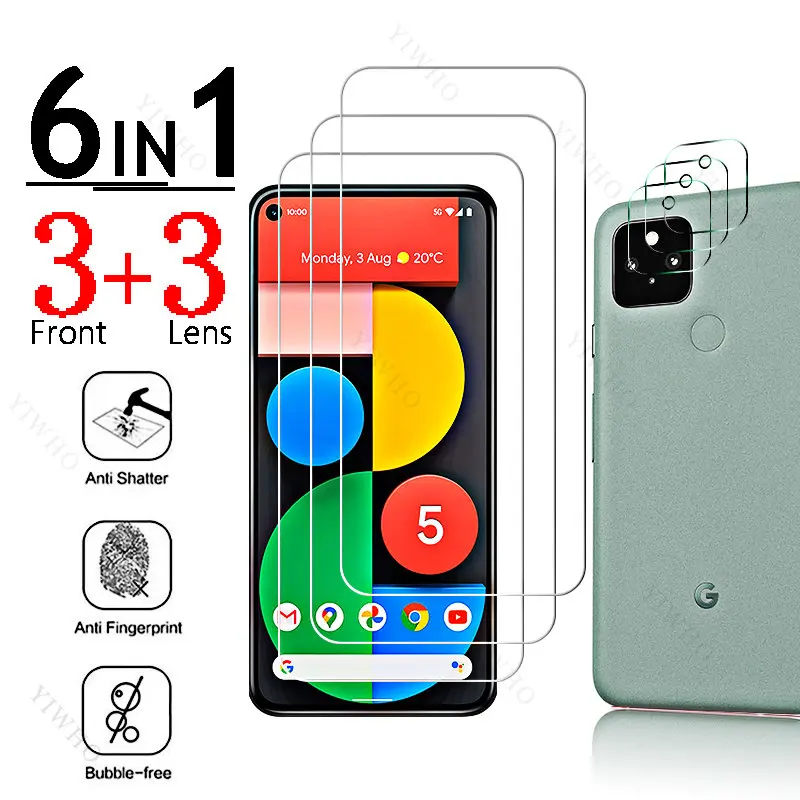 

Защитное стекло 6 в 1, закаленное стекло для Google Pixel 5, 6,0 дюйма