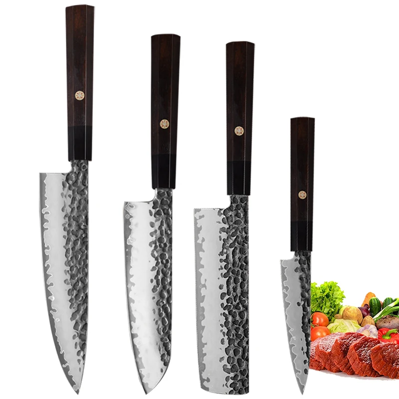 

Handmade Forged Santoku Knife 8Cr14Mov Steel Chef Slicing Knives for Peeling & Slicing Japanese Salmon Sushi Knife