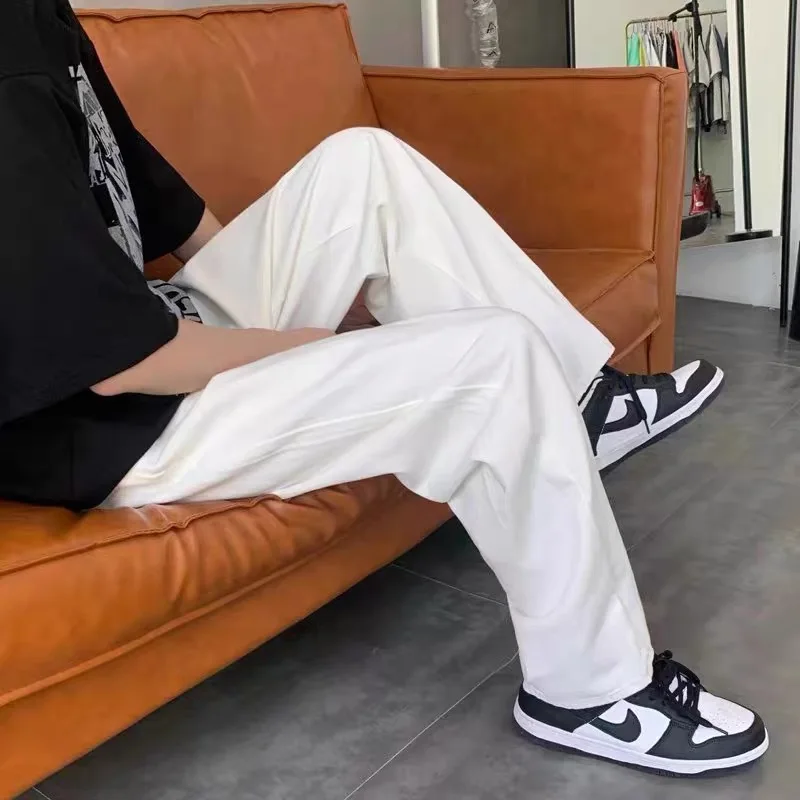 White Jeans Men Fashion Casual Wide Leg Jeans Men Streetwear Loose Hip-hop Straight Denim Pants Mens jean Trousers M-3XL