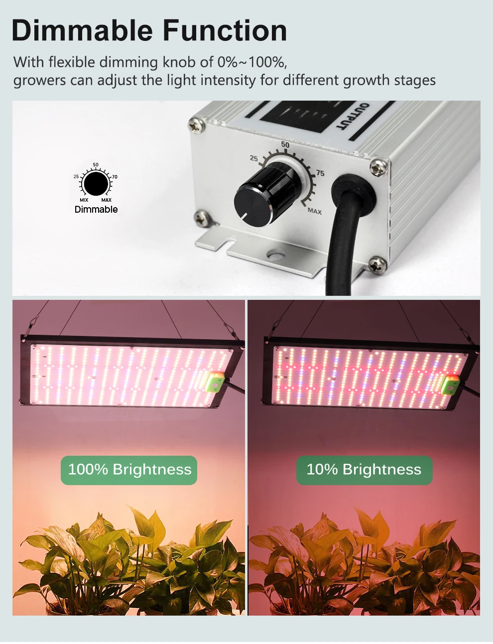 Pflanzenwachstumslampe 120W 240W Vollspektrum LED-Licht 4 Betriebsmodi mit Aufhängehaken für Indoor-Hydrokultur-Gewächshaus-Blumen – Detail 6