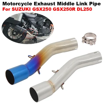 Motorcycle Exhaust Modified 51mm Muffler Stainless Steel Middle Link Pipe Slip-On For SUZUKI GSX250 GSX250R DL250 GSX 250 250R
