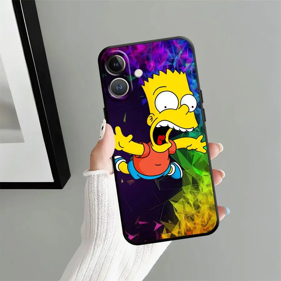 Black Soft Phone Cover with Funny Homer Simpson Design