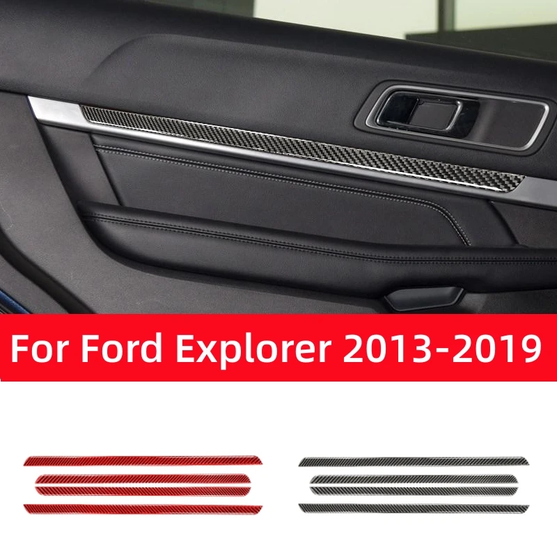 

Углеродное волокно для Ford Explorer 2013-2019, автомобильные аксессуары, внутренняя дверная панель автомобиля, отделочная полоса, Обложка