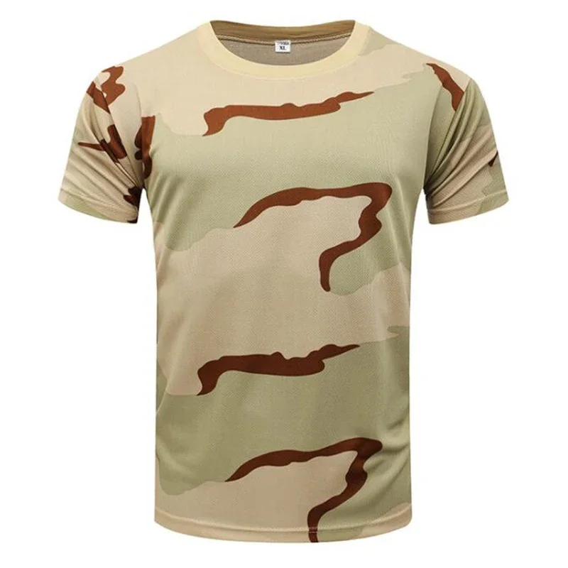 Men Quick Dry Multicam Camouflage T Shirt Summer T-shirt Short Sleeve Tee Tops Outdoor Tactical Combat T Shirts Clothes