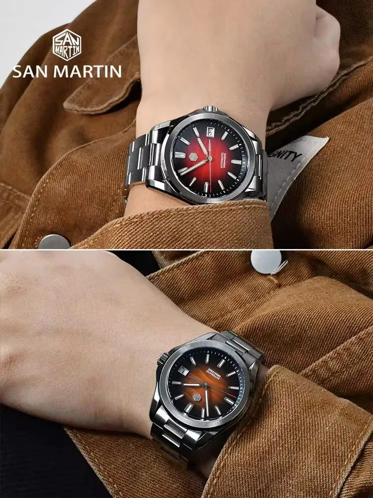 San Martin 2024 New Gada Watch 39mm Desert Texture Men Dress Watch NH35 Automatic Mechanical Sapphire Waterproof 100m Luminous 5