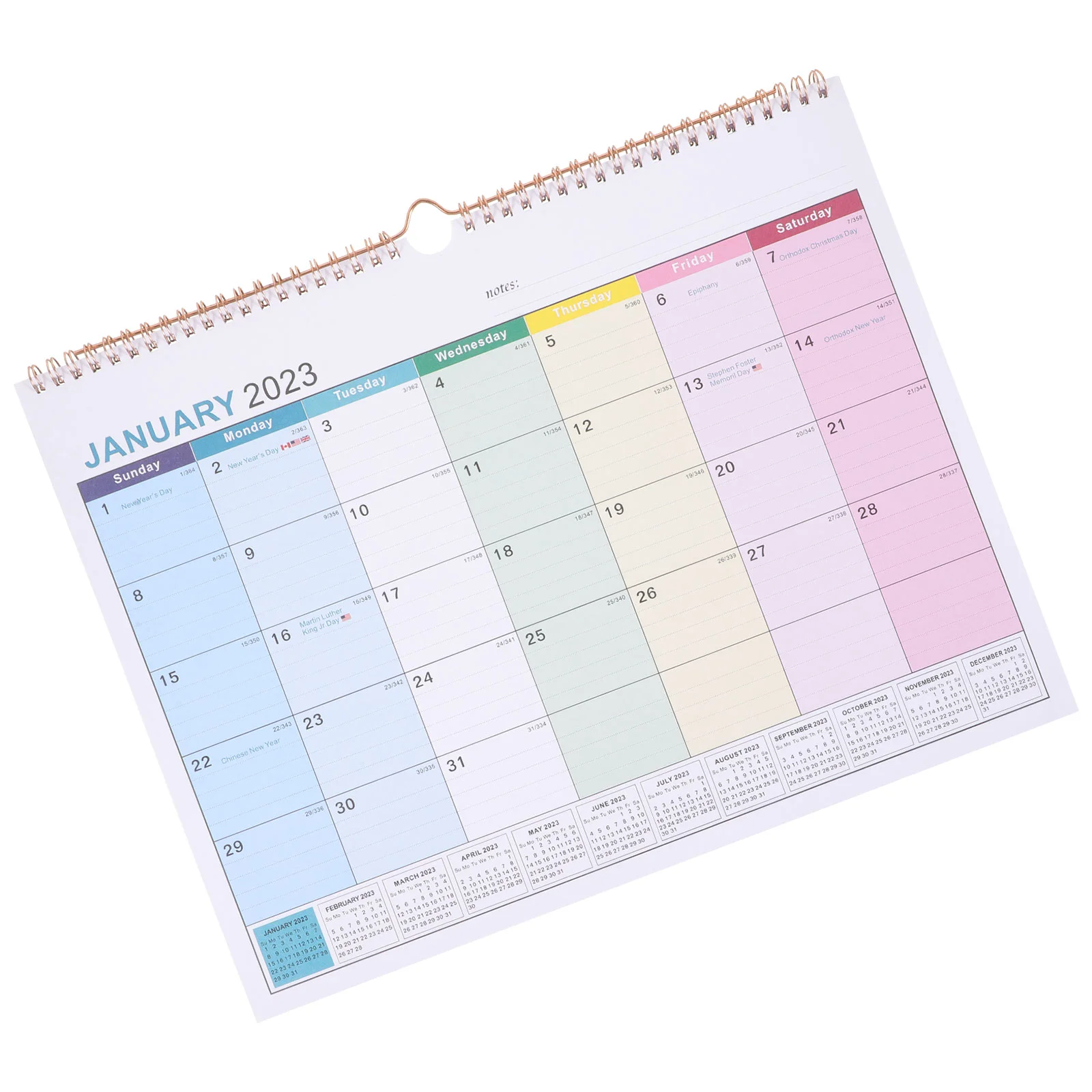 2023 -2024 Calendar Year Wall Office Large Calendars Appointment Hanging Mounted Holiday Monthly Home Sturdy