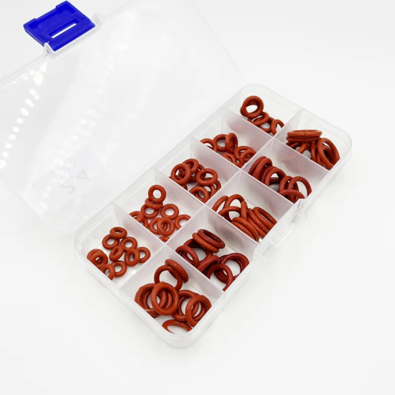 Enhanced Red Silicon O-Ring Seal Gasket Kit - Oil Resistant, High Temperature Washer