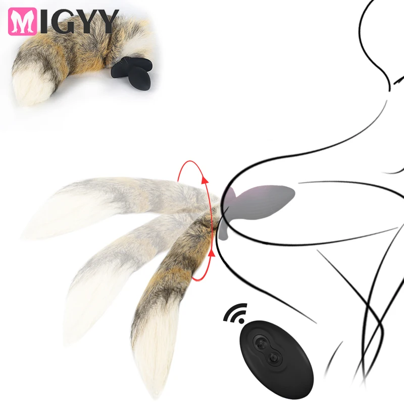 Fernbedienung Anal Plug Vibrator Echt Fuchsschwanz Cosplay Butt Plug Weibliche Masturbator Schaukel Schwanz Erwachsene Produkte Sex Spielzeug für Frau 1