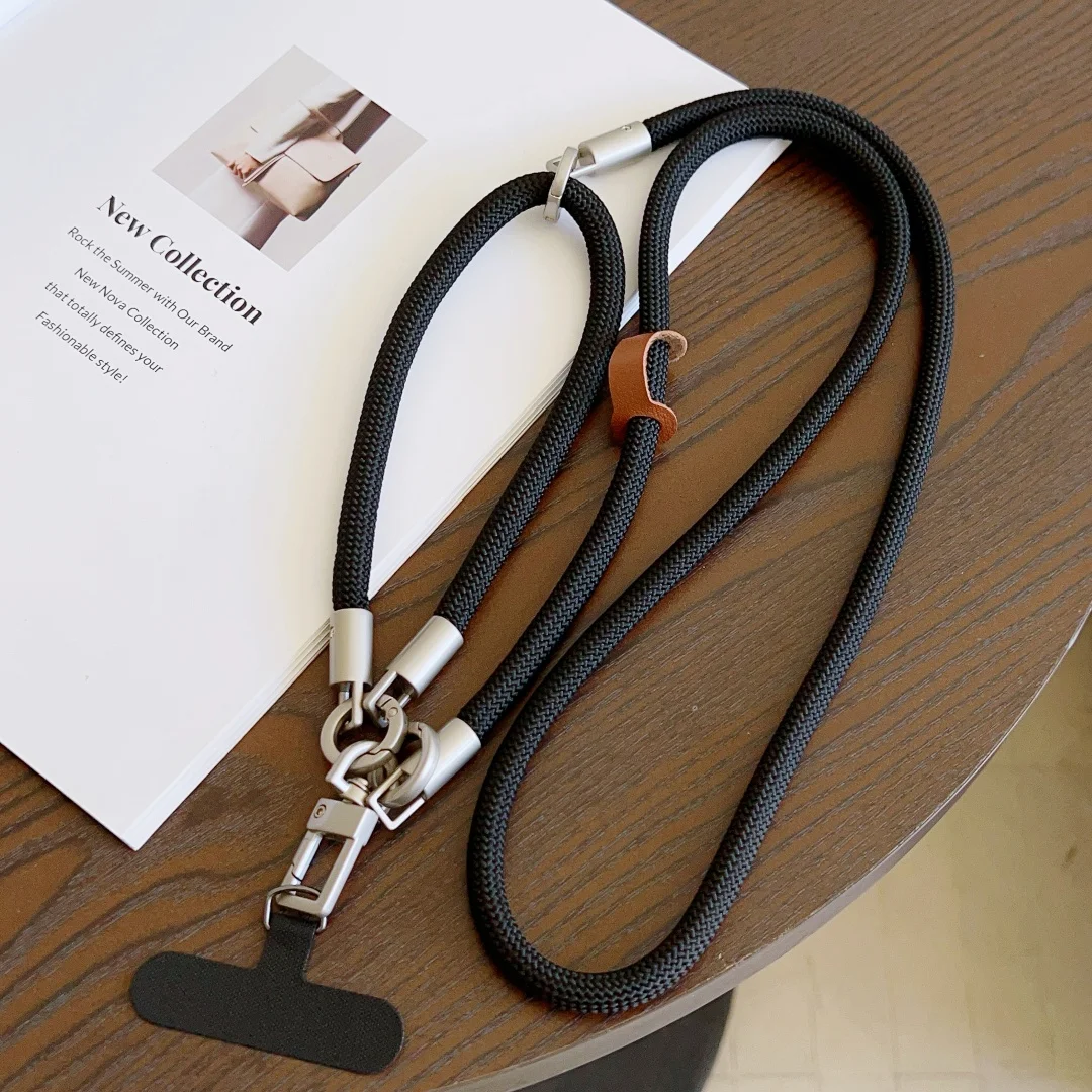 Versatile Dual-Use Lanyard and Cross-Body Strap Keychain in Solid Color for Mobile Device Holders