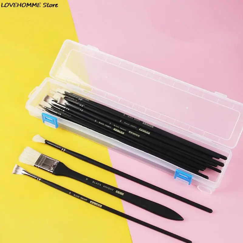 Painting brush storage bag, paintbrush holder, art drawing tools, pen holder storage box, Brush Painting Pencils Storage Box Watercolor Pen Container Drawing Tools Bin Plastic Organizer Storage Case