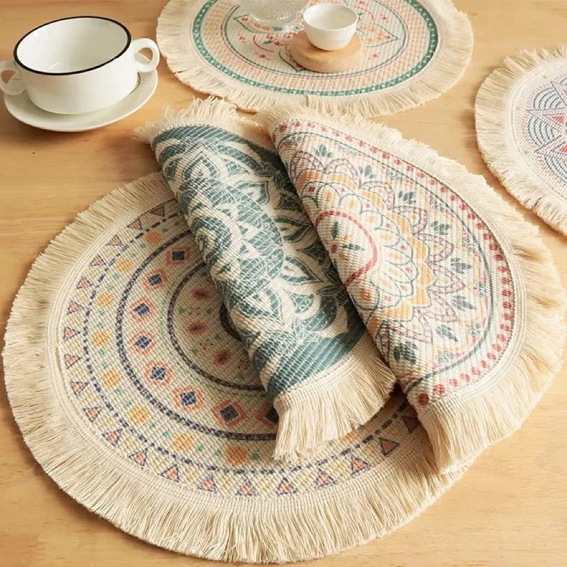 Persian Style Mousepad Fabric Printed Coasters Placemats Laptop PC Mouse Pad With Home Office Table Decor Craft