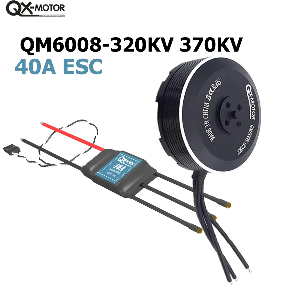 

QX-Motor QM6008 (5208) 320KV 370KV Brushless Motor With 40A ESC for Rc Multicopter Hexacopter Octacopter