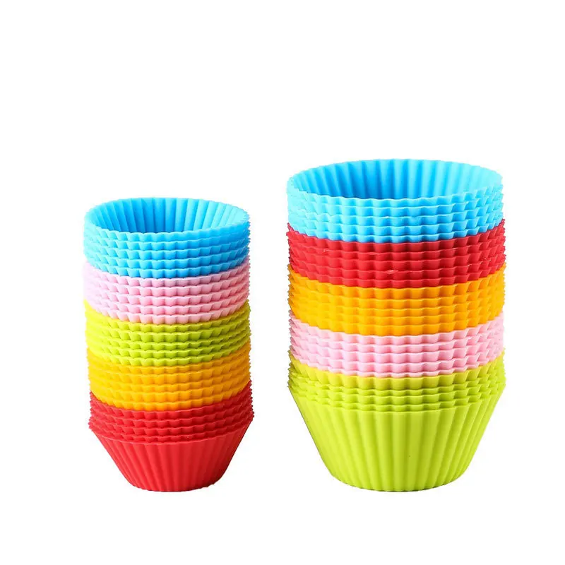 

5pcs Silicone Cake Cup Muffin Cupcake Baking Molds Home Kitchen Reusable Cooking Bakeware Maker Tool Diy Cake Decoration