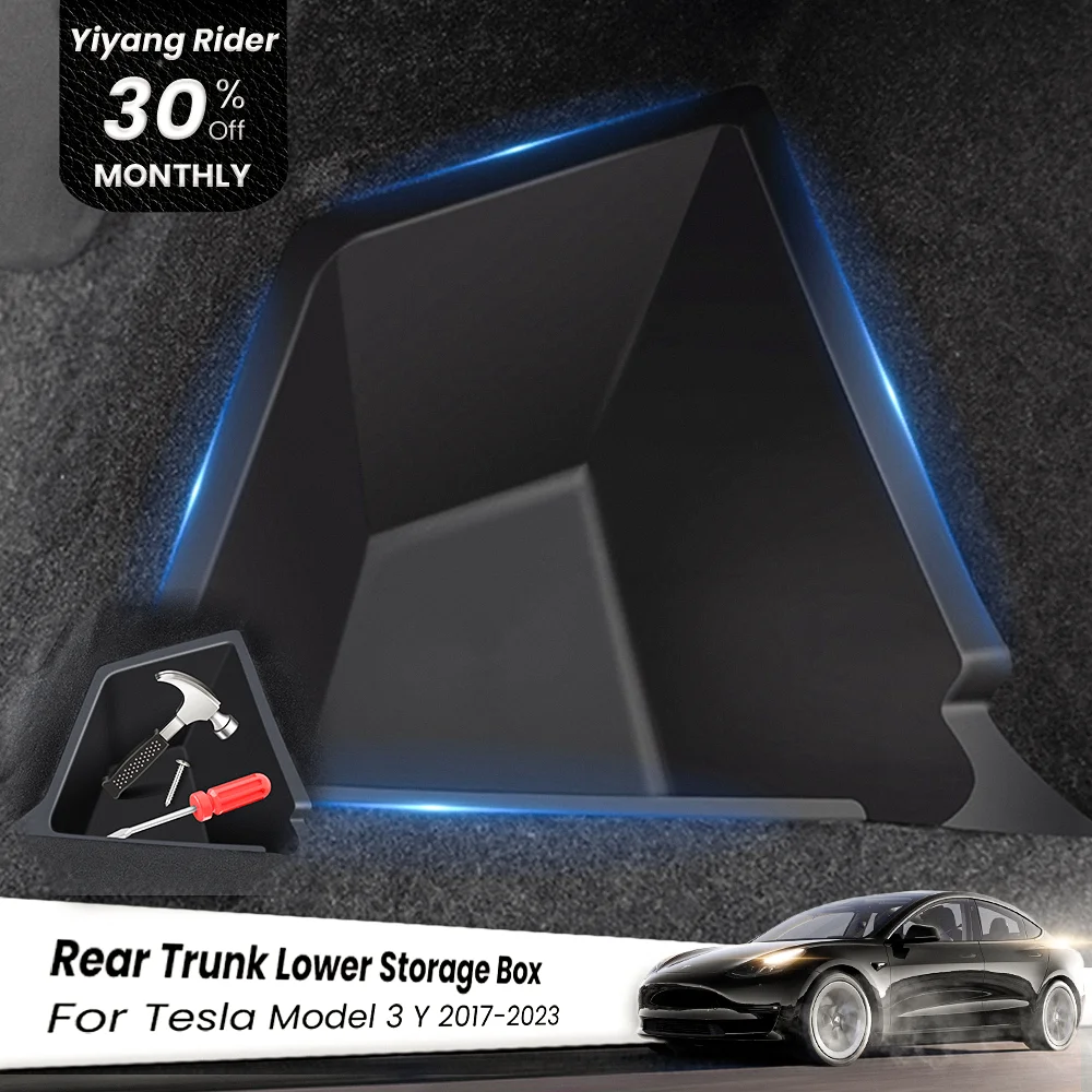 For Tesla Model Y 2021-2023 Rear Trunk Organizer Storage Box Left Right Bins  Side Tray Stowing Tidying Packet Auto Accessories - AliExpress