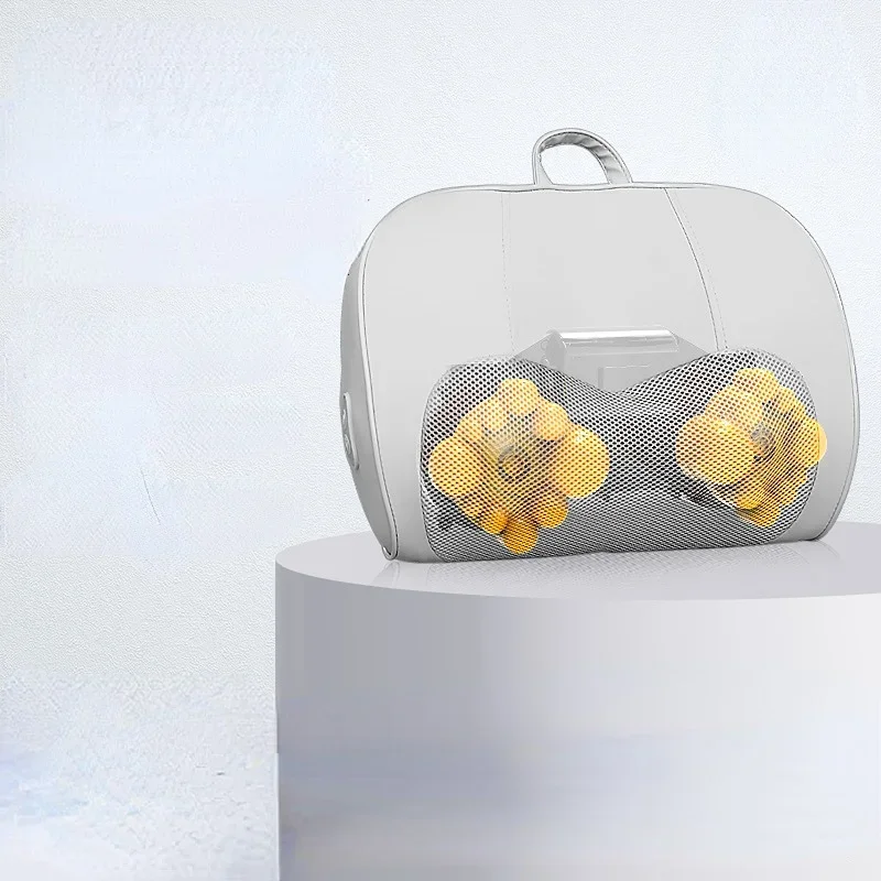 Electric Neck and Back 2 IN 1 Massage Pillow Lumbar Massager Waist Kneading Massage Cushion Shiatsu Head Shoulder Masajeador