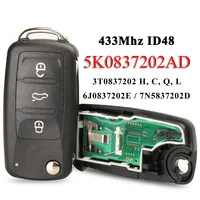jingyuqin กุญแจรีโมท 434MHz ID48 ชิป 5K 0837202 AD/202Q สําหรับ VW Golf Tiguan Polo Passat CC ที่นั่ง Skoda Mk6 Octavia Jetta Beetle