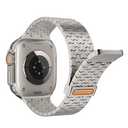 Elegant Stainless Steel Magnetic Watch Band - 38 40 41MM (Titanium)