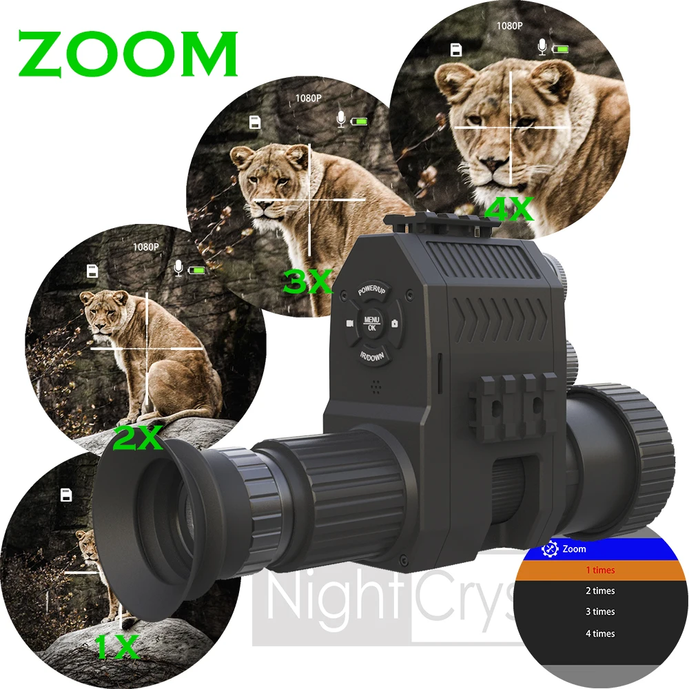Hunting Trail Camera Trail Camera Monocular Night Vision Telescope Binoculars Night Vision Night Vision Scope Adapter Megaorei 4B Integrated Night Vision Scope Hunting Camera Monocular Clip on Attachment with Built-in 850nm Infrared IR Flashlight