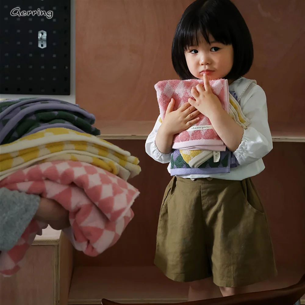 

Gerring Vintage Towels Bathroom Diamond Cotton Kitchen Soft Washcloth Tor Home Hotel Comfort Yarn Dyed Jacquard Face Towel