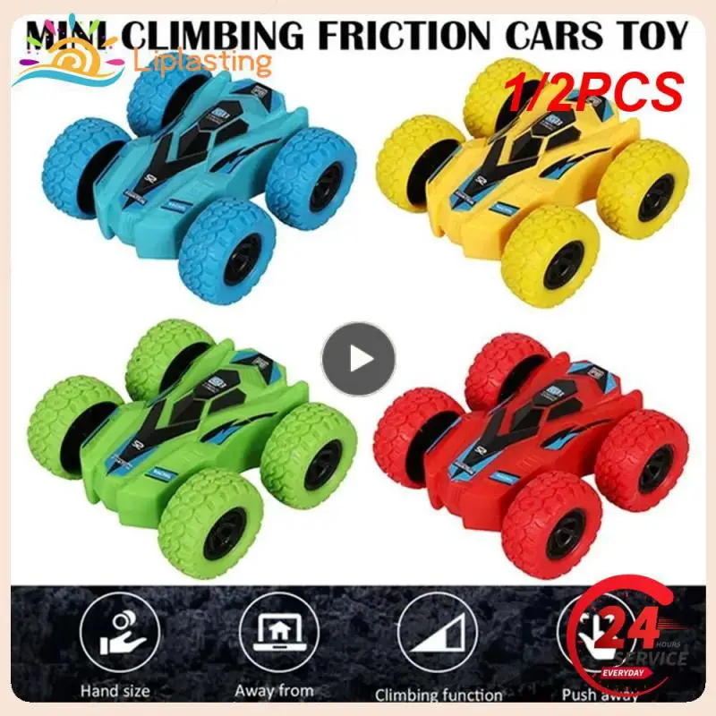 

1/2PCS Kids Toy Car Fun Double-Side Vehicle Inertia Safety Crashworthiness and Fall Resistance Shatter-Proof Model for Child