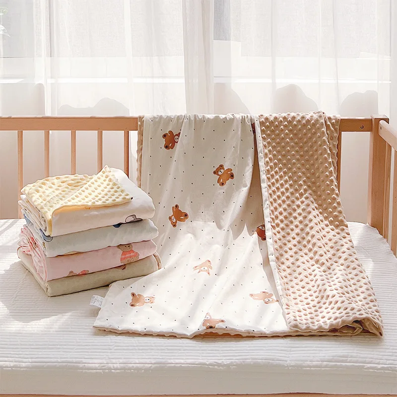 Baby Quilt Cover Pure Cotton Winter Plus Fleece Soft Comfortable Breathable Warm Kid's Single Quilt Anti-dirty Protective Cover