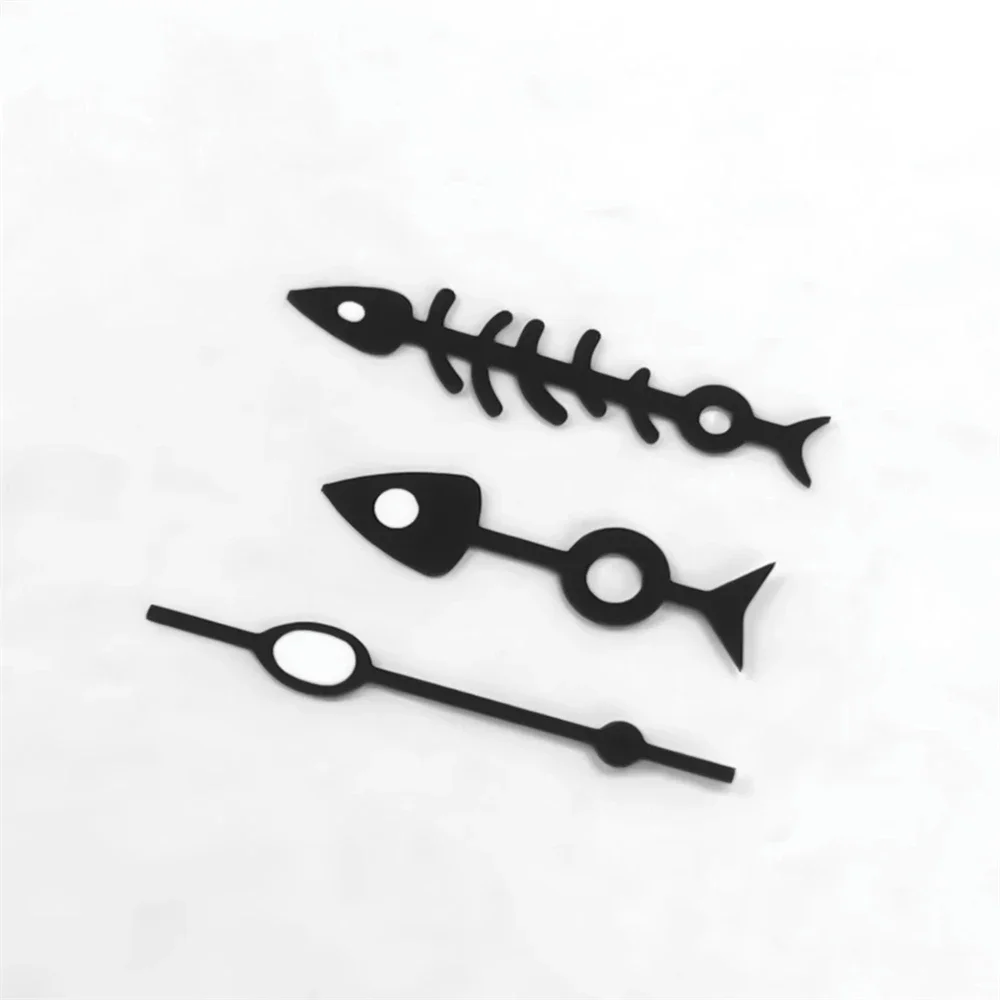 

Креативные стрелки для часов Fishbone, зеленые светящиеся стрелки для NH35 NH36 4R 7S
