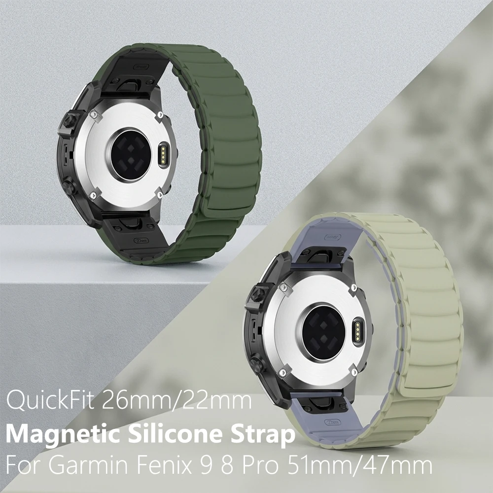 Magnetic Silicone QuickFit Replacement Wristband – Premium Adjustable Watch Strap