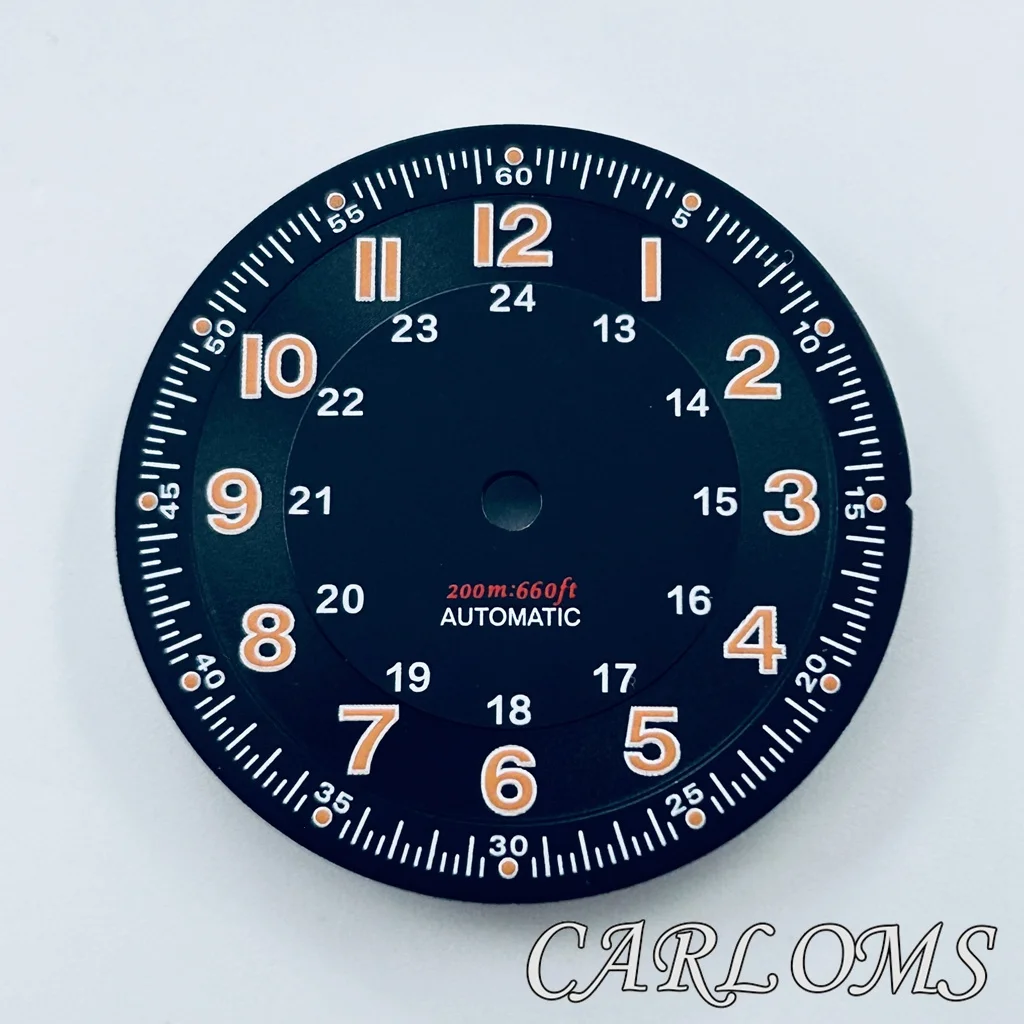 29mm Matte Black/Blue/White Watch Dial Without Logo