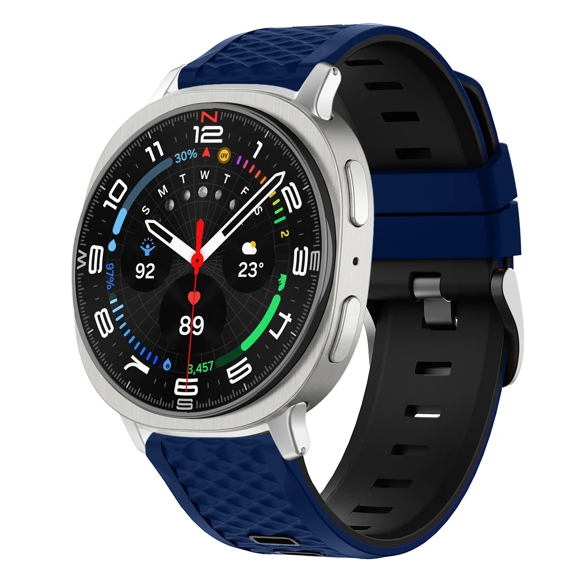 Two-Tone Silicone Sport Watch Band Strap