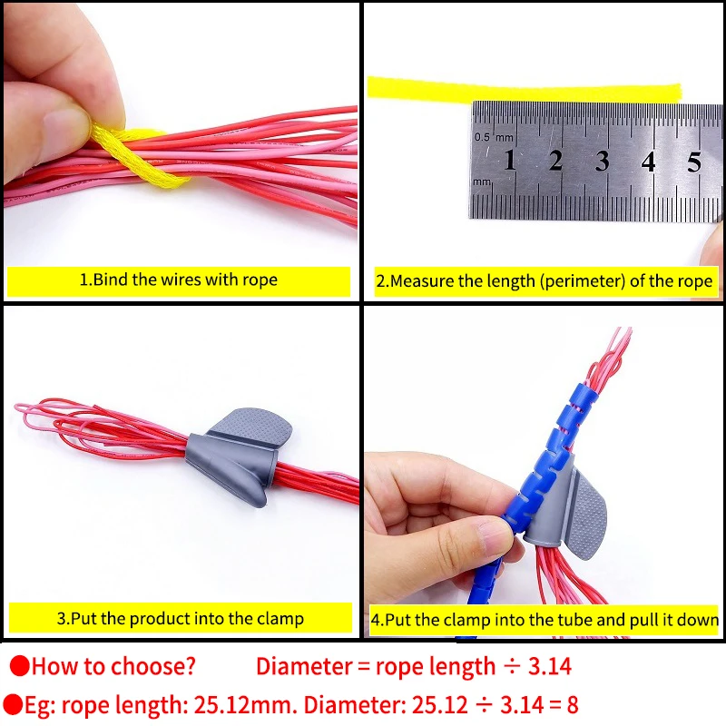 2/5/10M Cable Sleeve 8/10/15/20/25/30/40/42mm Line Organizer Management Pipe Protection Spiral Wrap Winding Wire Protector Cover cable sleeve