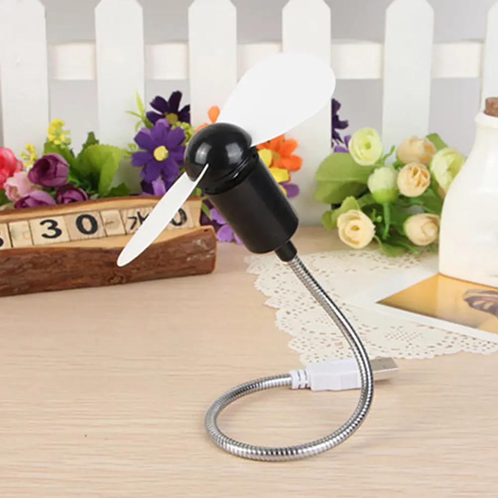 3pcs 미니 팬 USB 휴대용 경량 무소음 플렉시블 팬 노트북 컴퓨터용 금속 벨로우즈 블랙 화이트 블루