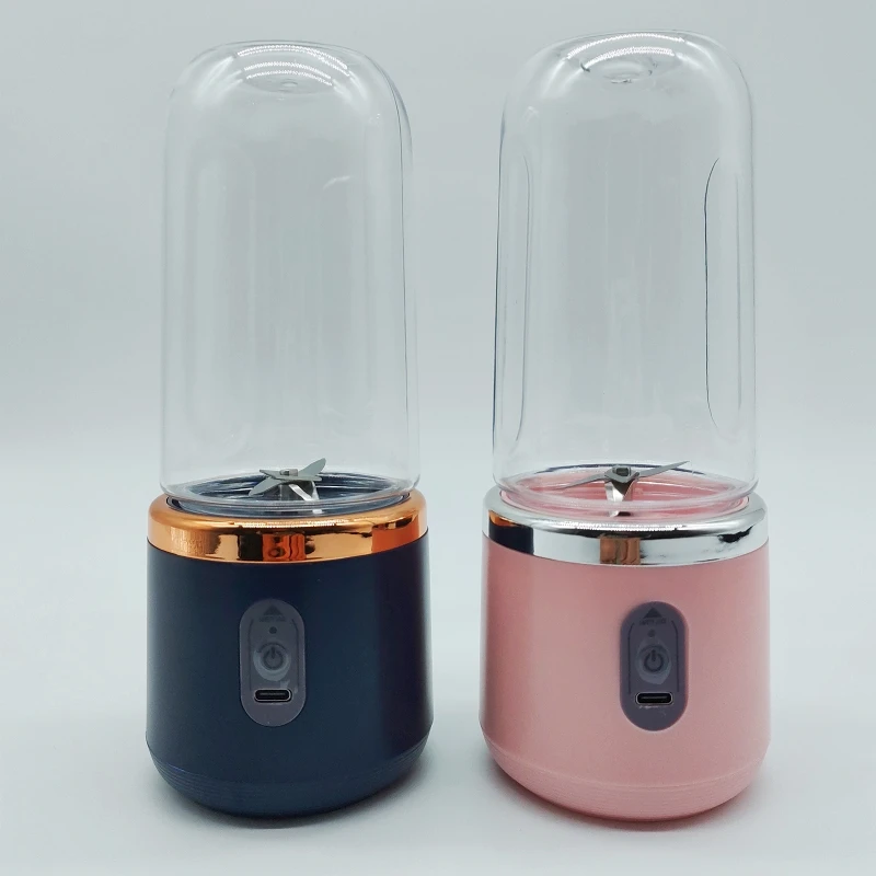 New Juicer Portable USB Charging Small Juice Cup Home Multi functional Dual cup Stainless Steel 6-Blade Juicer