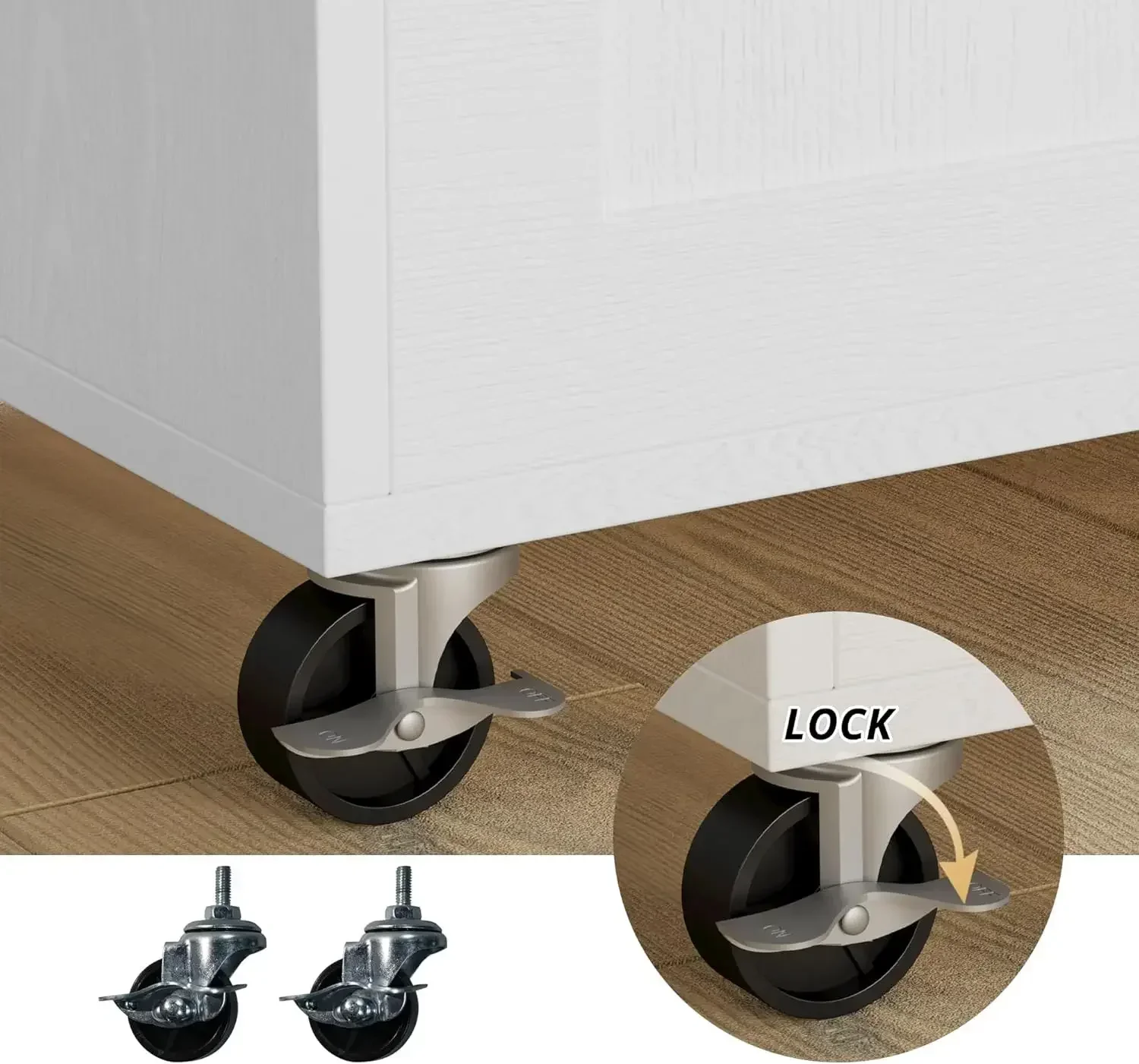 New2025-Rolling Kitchen Island Table on Wheels with Drop Leaf, Storage Cabinet, Drawer, Spice Rack, Towel Rack, Kitchen Cart, Wh