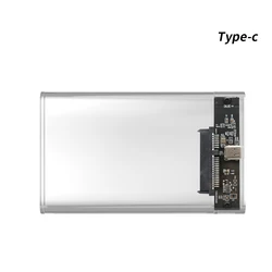 Enhanced External 2.5 Hard Drive Enclosure with SATA to USB 3.0 Adapter 8TB Capacity (Type c Transparent)
