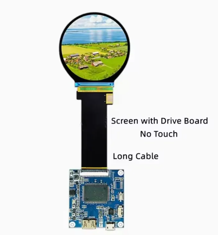 IPS 2.1 inch 40PIN TFT LCD Capacitive Round Screen (Short Cable) ST7701S IC 480*480 SPI+RGB Interface HDMI-compatible Board